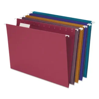 Pendaflex® Earthwise by Pendaflex EZ Slide 100% Recycled Colored Hanging File Folders, Letter Size, 1/5-Cut Tabs, Assorted Colors, 20/BX