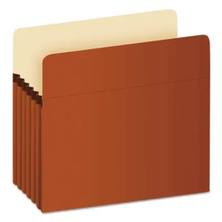 Pendaflex® Earthwise by Pendaflex Recycled File Pockets, Letter Size, 5.25" Expansion, Red Fiber