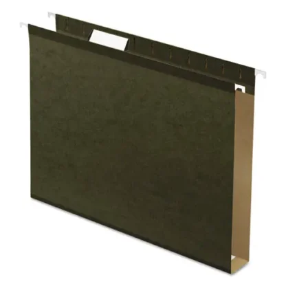 Pendaflex® Extra Capacity Reinforced Hanging File Folders with Box Bottom, 1" Capacity, Letter Size, 1/5-Cut Tabs, Green, 25/Box