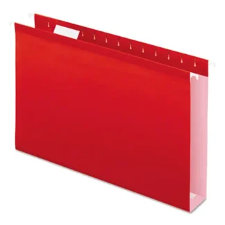 Pendaflex® Extra Capacity Reinforced Hanging File Folders with Box Bottom, Legal Size, 2" Expansion, Red, 25/Box