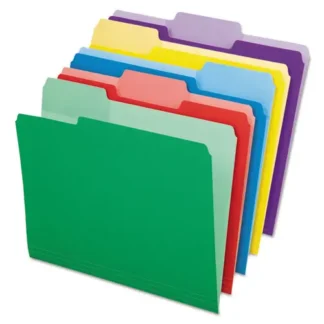 Pendaflex® File Folders with Erasable Tabs, 1/3-Cut, Letter Size, Assorted Colors, 30/Pack