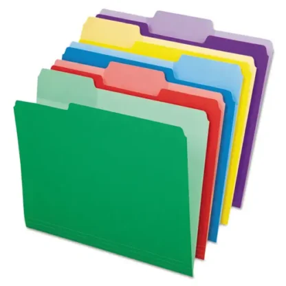 Pendaflex® File Folders with Erasable Tabs, 1/3-Cut, Letter Size, Assorted Colors, 30/Pack