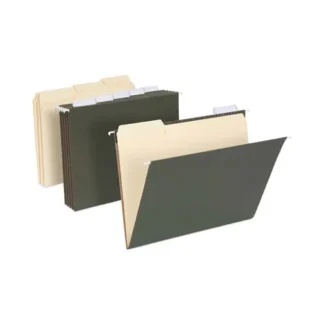 Pendaflex® Hanging File Folder Combo Kit, Letter Size, 25 Green Hanging Folders, 50 Manila File Folders