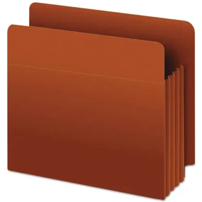 Pendaflex® Heavy-Duty End Tab File Pockets, 3.5" Expansion, Letter Size, Red Fiber, 10/Box