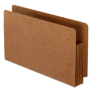 Pendaflex® Heavy-Duty End Tab File Pockets, Legal Size, 5.25" Expansion, Red Fiber, 10/Box