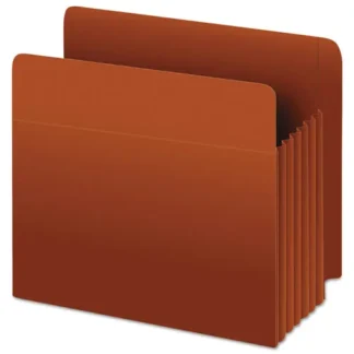 Pendaflex® Heavy-Duty End Tab File Pockets, Letter Size, 5.25" Expansion, Red Fiber, 10/Box