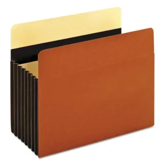 Pendaflex® Heavy-Duty File Pockets, 7" Expansion, Letter Size, Redrope, 5/Box