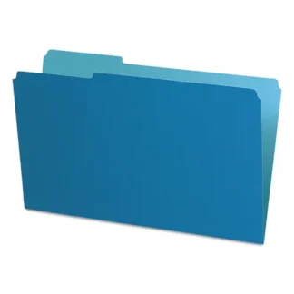 Pendaflex® Interior File Folders, 1/3-Cut Tabs, Legal Size, Blue, 100/Box