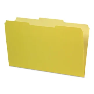Pendaflex® Interior File Folders, 1/3-Cut Tabs, Assorted, Legal Size, Yellow, 100/Box