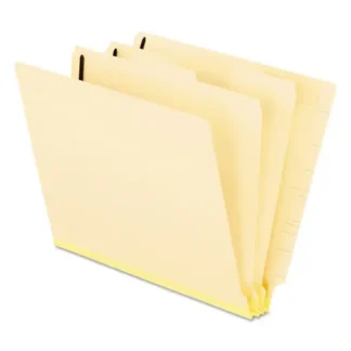 Pendaflex® Manila End Tab Classification Folders, 2" Expansion, 2 Dividers, 6 Fasteners, Letter Size, Manila Exterior, 10/Box
