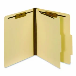 Pendaflex® Manila Top Tab Classification Folders, 1.75" Expansion, 1 Divider, 4 Fasteners, Letter Size, Manila Exterior, 10/Box