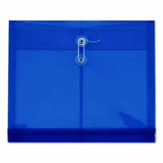Pendaflex® Poly Document File, String and Button Closure, 10 x 13, Blue, 5/Pack