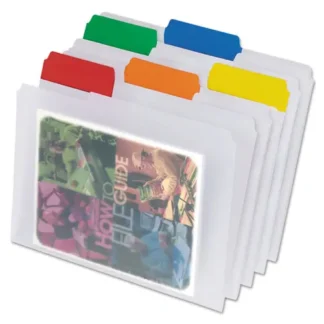 Pendaflex® Poly File Folders, 1/3-Cut Tabs, Assorted Tabs, Letter Size, Clear, 25/Box