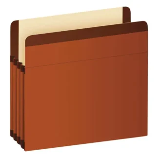 Pendaflex® Premium Reinforced Expanding File Pockets, Letter Size, Red Fiber, 3.5" Expansion, 10/Box