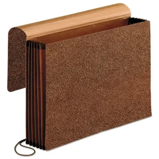Pendaflex® Premium Reinforced Expanding Wallet, Legal Size, Red Fiber, 5.25" Expansion, Elastic Cord Closure