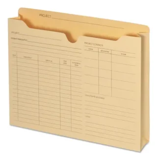 Pendaflex® Preprinted Project Jackets, Straight Tab, Letter Size, Manila, 50/Box