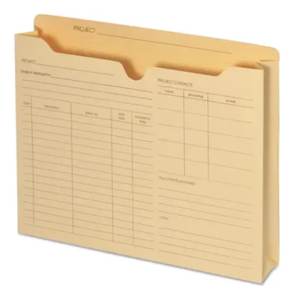Pendaflex® Preprinted Project Jackets, Straight Tab, Letter Size, Manila, 50/Box