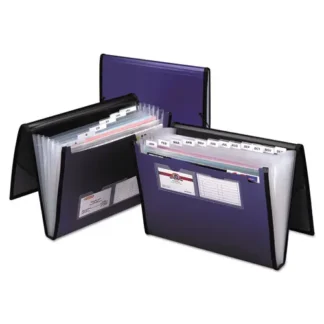 Pendaflex® Professional Expanding Organizer, 7 Sections, Elastic Cord Closure, 1/6-Cut Tabs, Letter Size, Blue