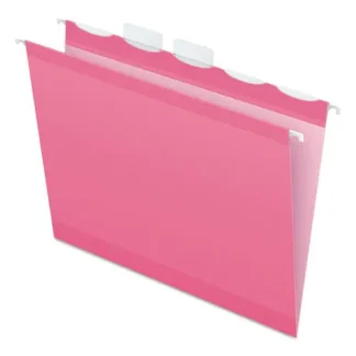 Pendaflex® Ready-Tab Colored Reinforced Hanging Folders, Letter Size, 1/5-Cut Tabs, Pink, 20/Box