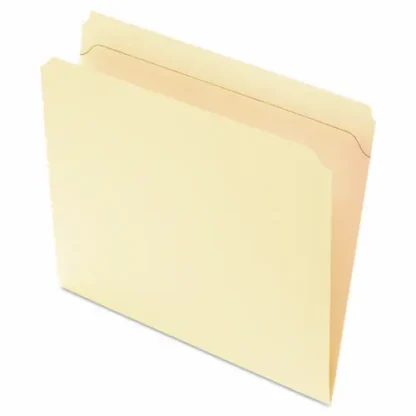 Pendaflex® Reinforced Top File Folders, Straight Tabs, Letter Size, Manila, 100/Box