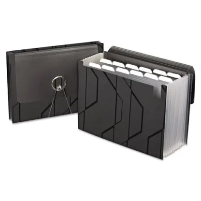Pendaflex® Sliding Cover Expanding File, 13 Sections, Letter Size, Black