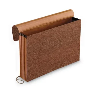 Pendaflex® Standard Expanding Wallet, Legal Size, 5.25" Expansion, 1 Section, Elastic Cord Closure, Red Fiber