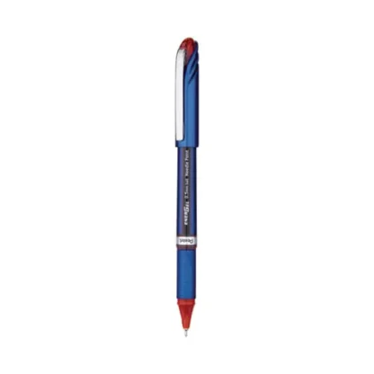 Pentel® EnerGel NV Gel Pen, Fine Point, 0.5 mm, Red Ink, Blue/Red Barrel, Dozen