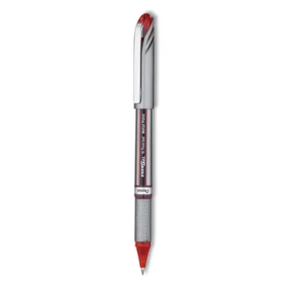 Pentel® EnerGel NV Gel Pen, Medium Point, 0.7 mm, Red Ink, Gray/Black/Red Barrel, Dozen