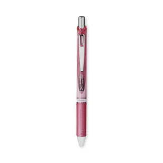 Pentel® EnerGel RTX Breast Cancer Awareness Gel Pen, Retractable, Medium 0.7 mm, Black Ink, Pink/Silver Barrel, 3/Pack