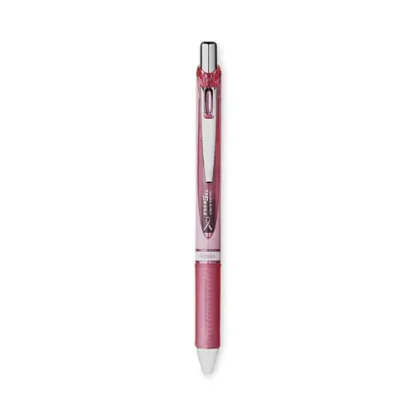 Pentel® EnerGel RTX Breast Cancer Awareness Gel Pen, Retractable, Medium 0.7 mm, Black Ink, Pink/Silver Barrel, 3/Pack