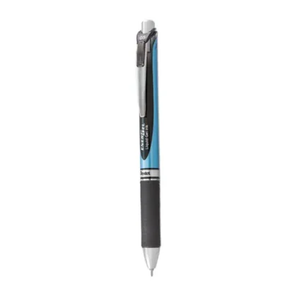 Pentel® EnerGel RTX Gel Pen, Retractable, Fine 0.5 mm, Black Ink, Black/Blue Barrel