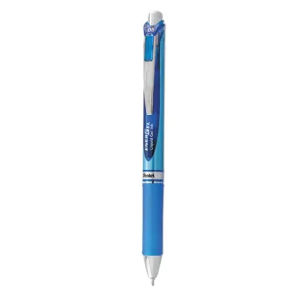 Pentel® EnerGel RTX Gel Pen, Retractable, Fine 0.5 mm, Blue Ink, Blue/Light Blue Barrel