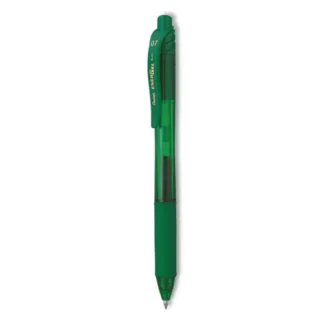 Pentel® EnerGel-X Gel Pen, Retractable, Medium, 0.7 mm, Green Ink, Translucent Green/Green Barrel, Dozen