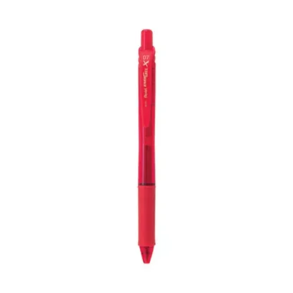 Pentel® EnerGel-X Gel Pen, Retractable, Medium 0.7 mm, Red Ink, Translucent Red/Red Barrel, Dozen