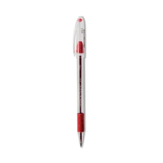Pentel® R.S.V.P. Ballpoint Pen, Fine Point, 0.7 mm, Red Ink, Clear/Red Barrel, Dozen