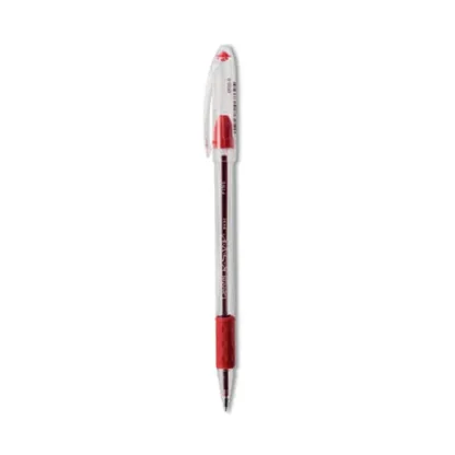 Pentel® R.S.V.P. Ballpoint Pen, Fine Point, 0.7 mm, Red Ink, Clear/Red Barrel, Dozen