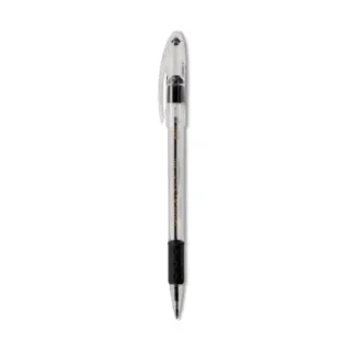 Pentel® R.S.V.P. Ballpoint Pen, Medium Point, 1 mm, Black Ink, Clear/Black Barrel, Dozen