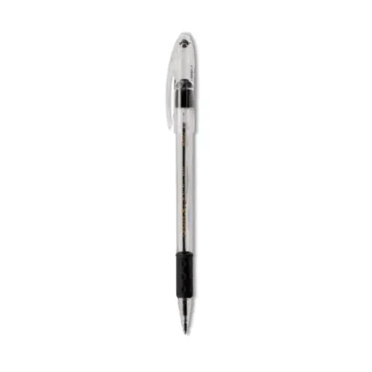 Pentel® R.S.V.P. Ballpoint Pen, Medium Point, 1 mm, Black Ink, Clear/Black Barrel, Dozen