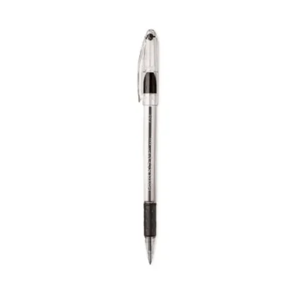 Pentel® R.S.V.P. Ballpoint Pen Value Pack, Fine 0.7 mm, Black Ink, Clear/Black Barrel, 24/Pack