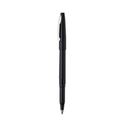 Pentel® Rolling Writer Rollerball Pen, Medium Point, 0.8 mm, Black Ink, Black Barrel, Dozen