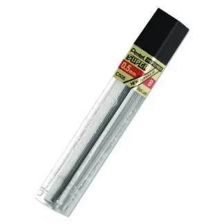 Pentel® Super Hi-Polymer Lead Refills, 0.5 mm, B, Black, 12/Tube