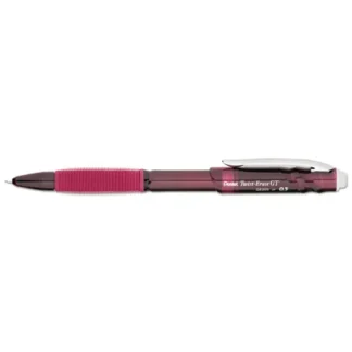 Pentel® Twist-Erase GT Mechanical Pencil, 0.5 mm, HB (#2), Red Barrel