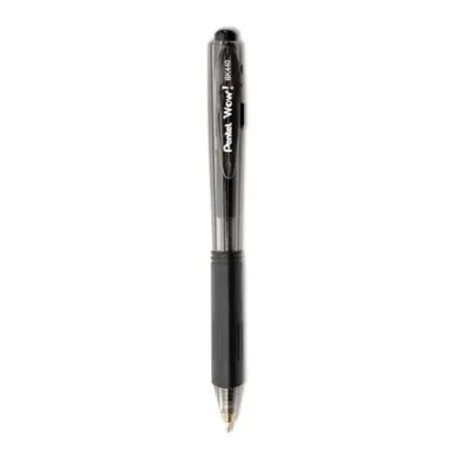 Pentel® WOW! Ballpoint Pen Value Pack, Retractable, Medium 1 mm, Black Ink, Smoke/Black Barrel, 36/Pack