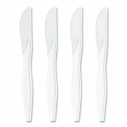 Perk™ Mediumweight Plastic Cutlery, Knife, White, 1,000/Pack
