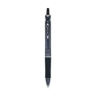 Pilot® Acroball Colors Advanced Ink Hybrid Gel Pen, Retractable, Medium 1 mm, Black Ink, Smoke/Black Barrel, Dozen