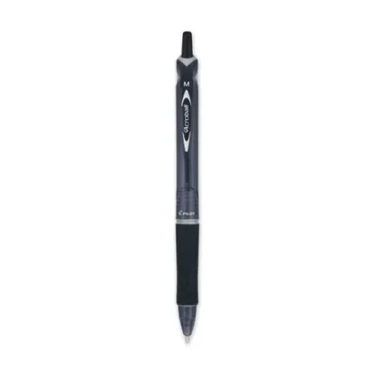 Pilot® Acroball Colors Advanced Ink Hybrid Gel Pen, Retractable, Medium 1 mm, Black Ink, Smoke/Black Barrel, Dozen