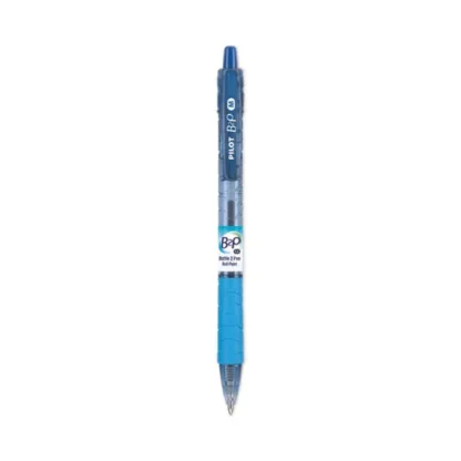 Pilot® B2P Bottle-2-Pen Recycled Ballpoint Pen, Retractable, Medium Point, 1 mm, Blue Ink, Translucent Blue Barrel, Dozen