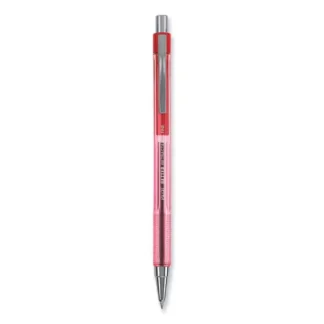 Pilot® Better Ballpoint Pen, Retractable, Fine 0.7 mm, Red Ink, Translucent Red Barrel, Dozen