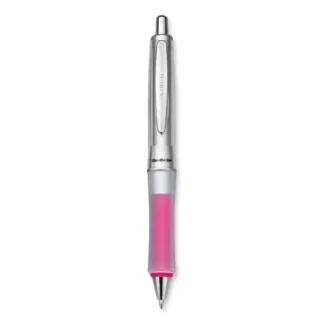 Pilot® Dr. Grip Center of Gravity Retractable Ballpoint Pen, Medium 1 mm, Black Ink, Silver/Pink Barrel