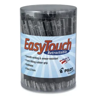 Pilot® EasyTouch Ballpoint Pen, Retractable, Fine 0.7 mm, Black Ink, Clear Barrel, 36/Pack